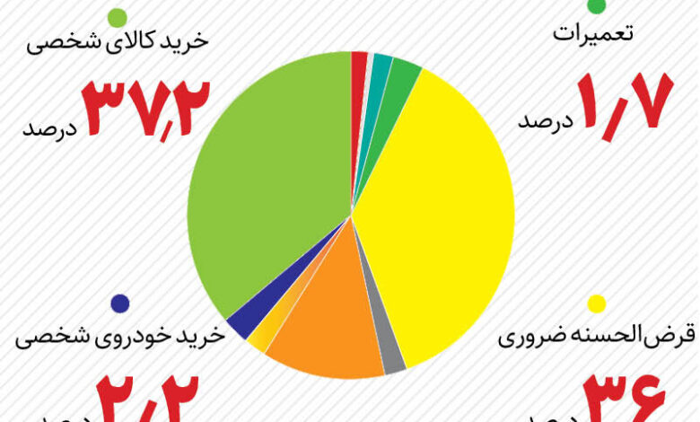 مردم وام های بانکی را بیشتر در کدام بخش ها مصرف کردند؟