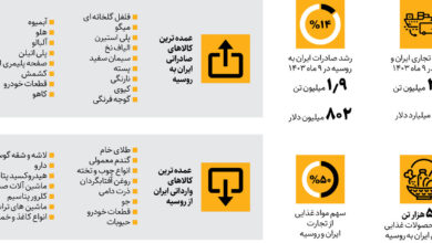 ایران فلفل دلمه‌ای داد ، طلا گرفت | آخرین وضعیت تجارت ایران و روسیه