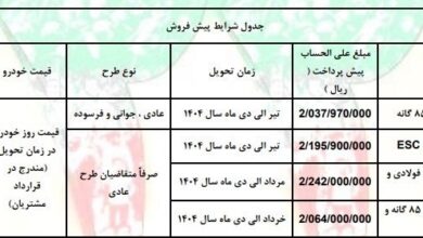 جزئیات فروش محصولات سایپا ویژه دهه مبارک فجر+جدول