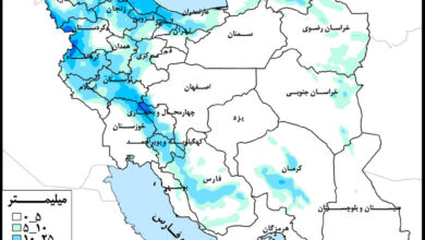 دریای خزر و خلیج فارس پرباران‌ترین حوضه در هفته جاری