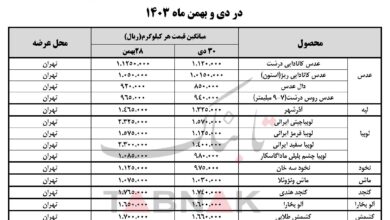 حبوبات هم از سبد خانوار حذف شد/ جدول قیمت جدید حبوبات