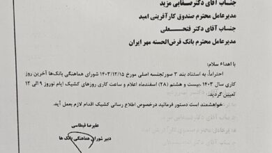 آخرین روز کاری بانک ها در سال۱۴۰۳ اعلام شد