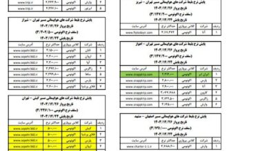 اعلام قیمت های جدید بلیت هواپیما + جدول | برای همه مسیرها بلیت هست