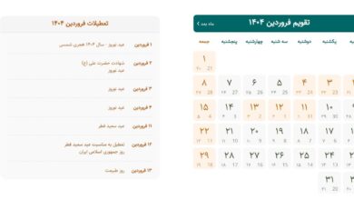 تعطیلات عید ۱۴۰۴ از چه روزی آغاز می‌شود؟ + تقویم فروردین ۱۴۰۴